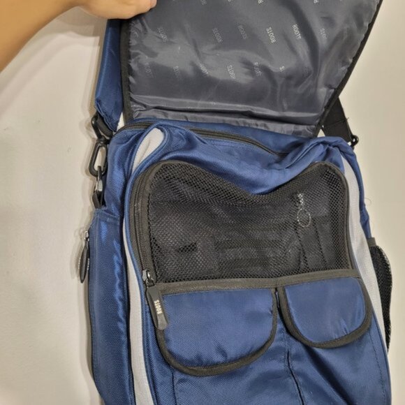 Roots Crossbody Travel Bag Laptop Pocket Water Bottle Holder Adjustable Strap - Picture 6 of 16